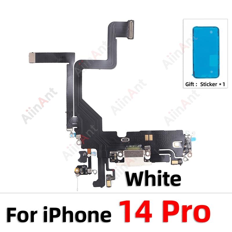 Waterproof Sticker + Flex For iPhone 15 14 Pro Max Plus mini Bottom USB Mic Dock Charger Connector Charging Port Flex Cable