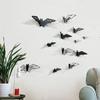 3D Hollow Out Bat Sticker 48PCS/Set Mixed Various Size Black Horror Bats DIY Decorations for Thrilling House Halloween Party ZYF