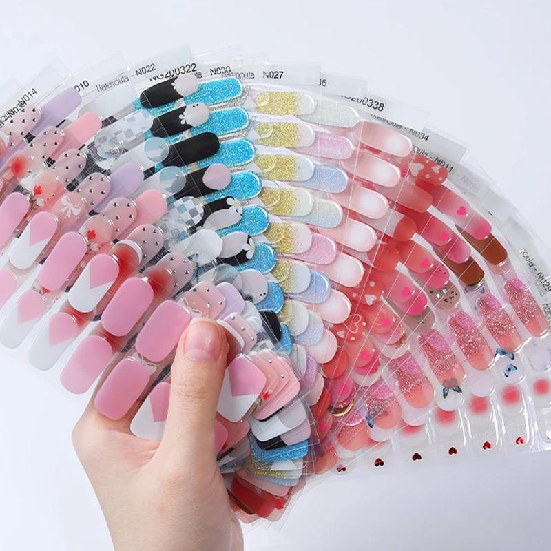 

Full Cover Wraps Fast Gel Nail Sticker Soild Nail Gel Wraps Adhesive Press on Nails Nail Decal Sticker for Nails Manicure Decor