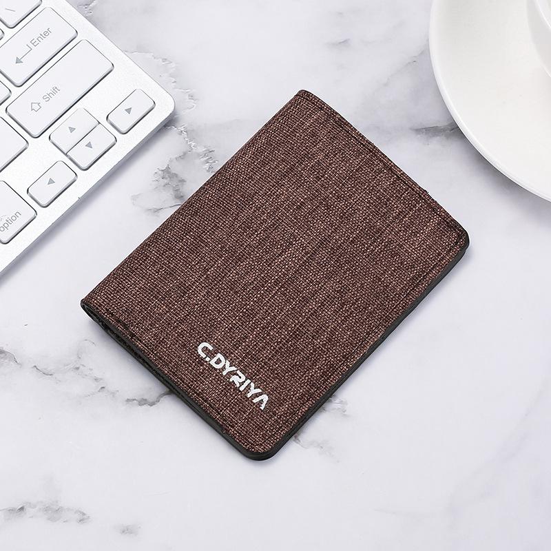 

Холщовый кошелек Мужской короткий простой студенческий кошелек Визитница Ультратонкий кошелек Вертикальный маленький кошелек Мужской кофейный