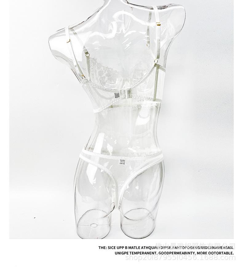 Seksowny Francuski Komplet Bielizny z Koronką i Haftem: Przeciw opadaniu, Smukły wygląd, Supercienkie do dużego biustu