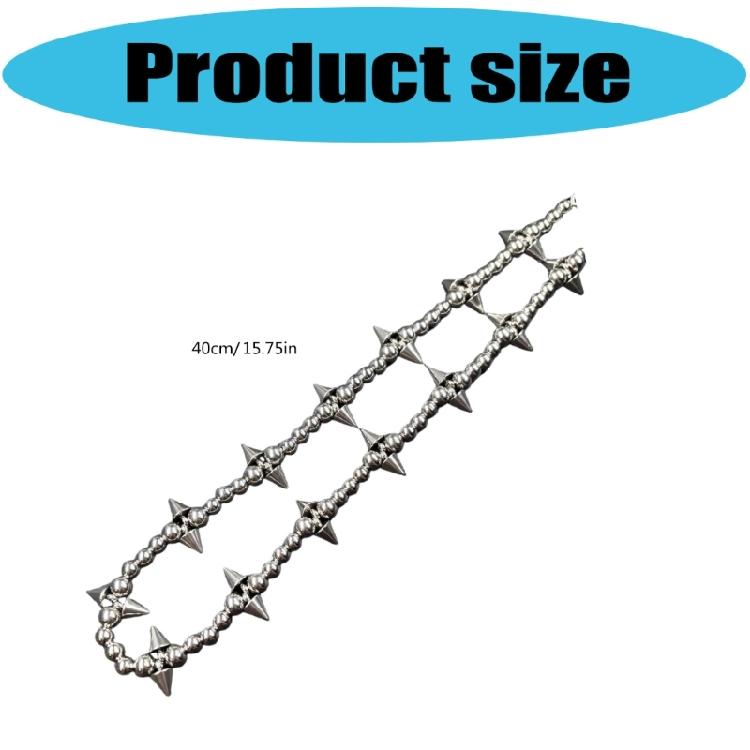 Titanium Steel Spiked Pendant Beads Necklace Featuring Steel Beaded Design for Fade Resistance and Chic Look