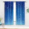 2 Pieces of Blue Starry Sky Printed Curtains, Pole Bag Curtains 30*65, Bedroom, Living Room, Home Decoration, Room Decoration