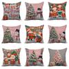New Christmas Pillowcase Pink Christmas Tree Santa Claus Snowman Home Sofa Light Luxury Pillowcase