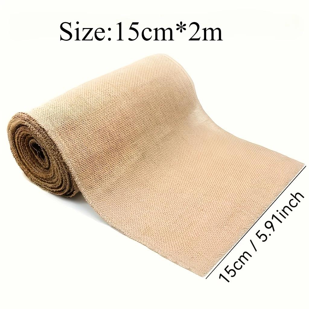 Natural Beige Jute Burlap Roll 15cm×2m, Vintage Fabric for Wedding, Christmas Decor, Chair Sashes & DIY Projects