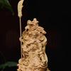 Small-Leaf Boxwood Carving: Mighty Guan Gong Ornament, Scenic Spot Style
