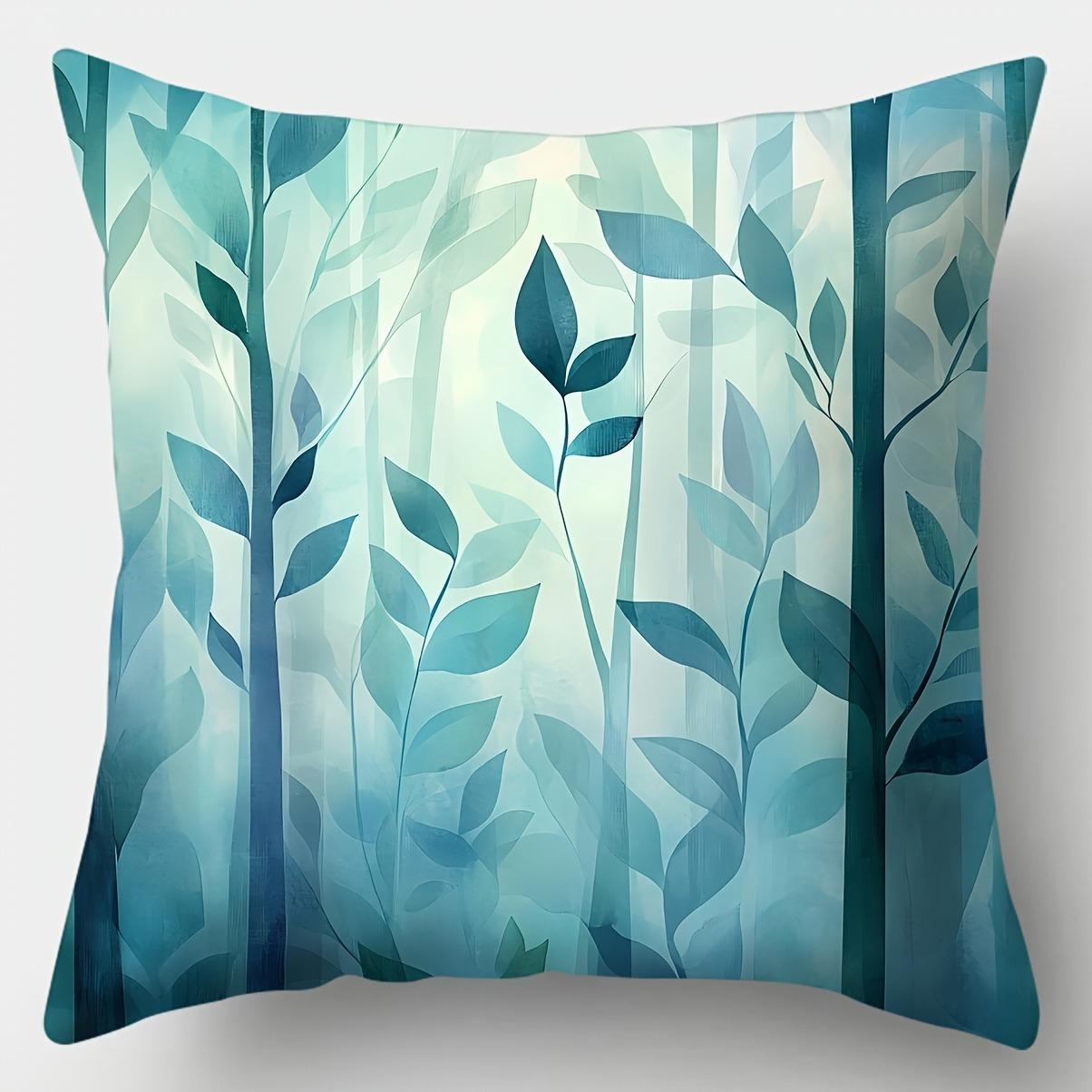 

Serene Green Leafy PillowcaseLiving room sofa cushion cover, soft and comfortable, bedroom room decoration 16x16in 40x40cm