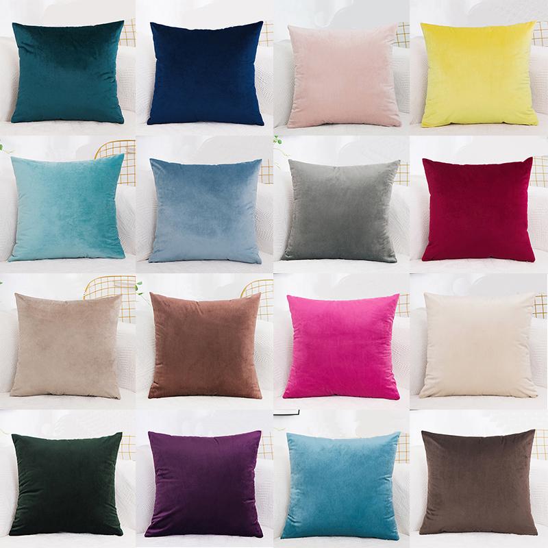 Pillowcase 40*40 Velvet Pillow Covers Solid Color Sofa Pillow Case Living Room Space Pillow Cases Cushion Throw Pillow Covers