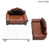 1/12 European Style Sofa Model Simulation Living Room Furniture Dollhouse Decoration Miniature Dolls House Accessories
