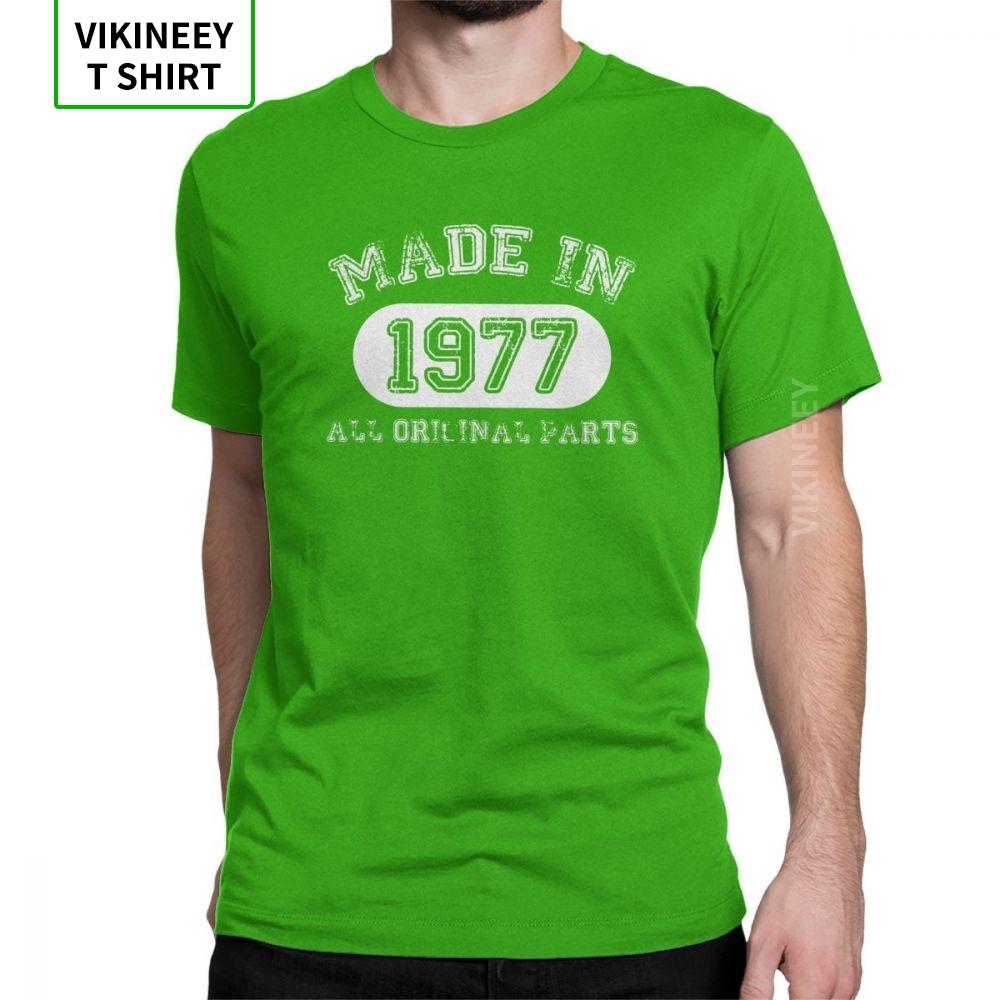 Men T Shirts Made In 1977 TShirts All Original Parts Happy Birthday Popular Short Sleeve Anniversary Tees Clothes Cotton