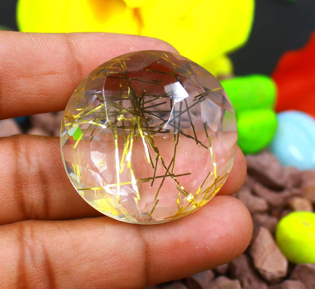 Monday Big Sale 120-130 Carat Yellow Round Brazil Lab Created Certified Gemstone SN376
