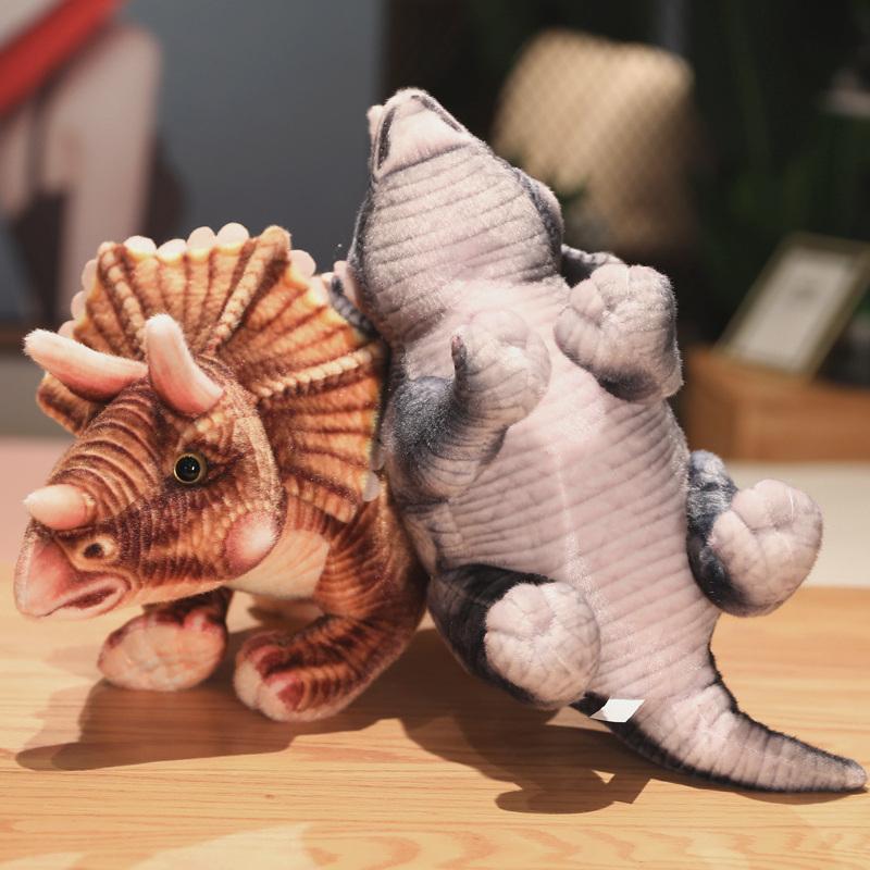 New Arrival Lifelike Dinosaurs Plush Toy Forest Animal Simulation Triceratops Plushie Dolls Dino Toys Gift For Children Boy