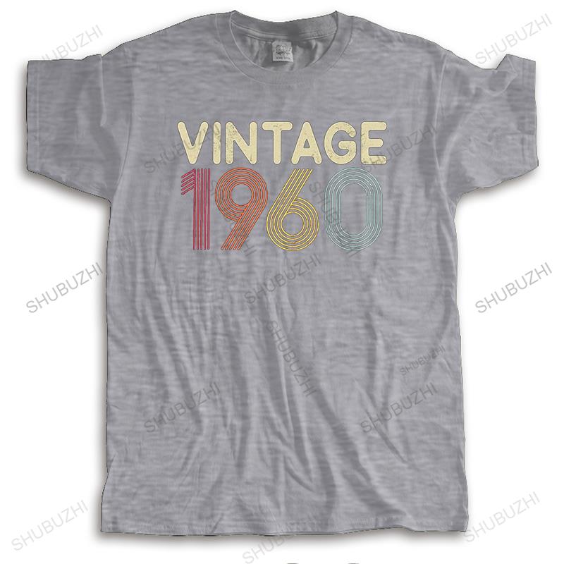 Vintage 1960 T-shirt for Men Short Sleeves 60th Birthday Gift T Shirt Cotton Summer Tshirt 60 Years Old Tee Casual Tops Clothes