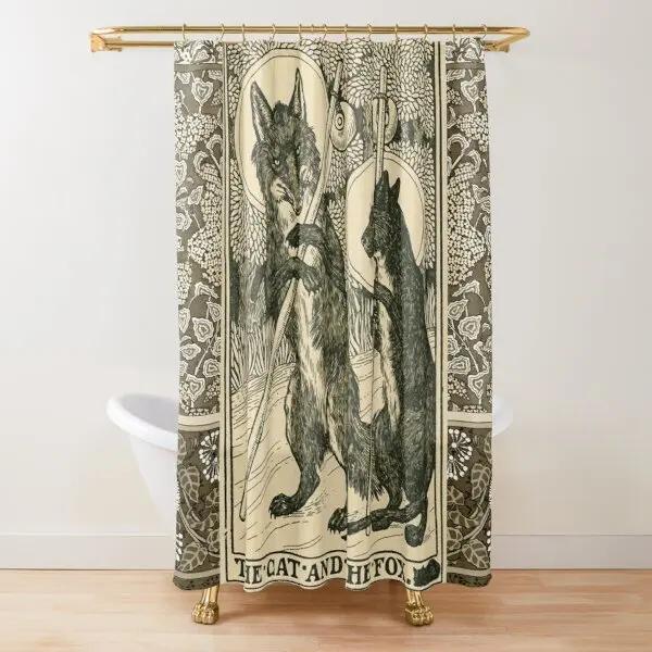 Animali del Bosco Fagiano e Volpe Tenda da Doccia Blu Verde Floreale Lepri Verdeggiante Tenda da Doccia per Bagno con 12 Ganci