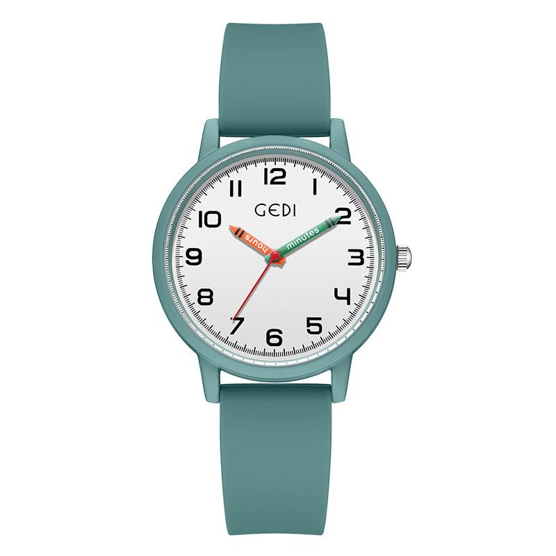 Simple Student Civil Service Exam Special Watch Candy Color Silicone Watch Women'S Pencil Needle Quartz Watch