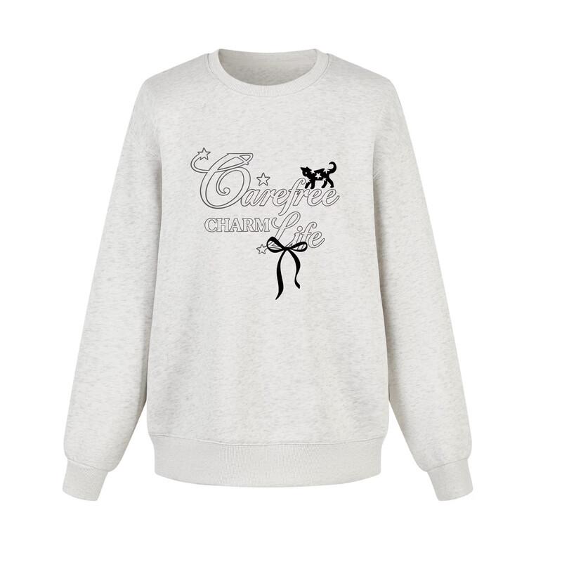 FivePlus Women's Letter Print Crew Neck Sweatshirt