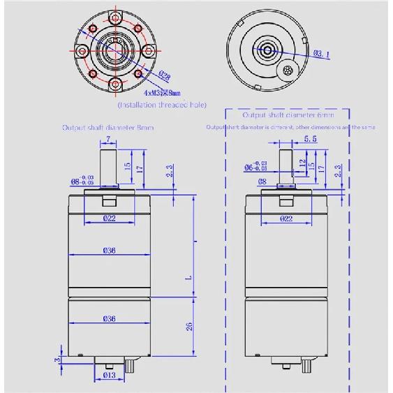 MAX 100KG 36MM 3626 Brushless DC Reduction Planetary Gear Motor 12V 24V 30000hours Miniature Large Torque Speed Regulating Motor