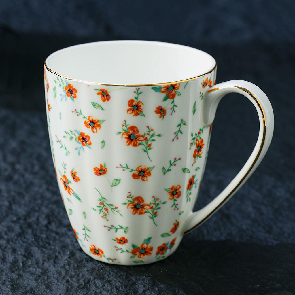 Vintage Blumiges Knochenchina Kaffeetasse Europäisch Retro Rustikal Teetasse Europäisch Englisch Nachmittagstee Tassen