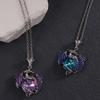 1PC Heart Shaped Dragon Pendant Necklace For Women Blue Purple Dragon Necklace Cute Dragon Party Fashion Jewelry Gift
