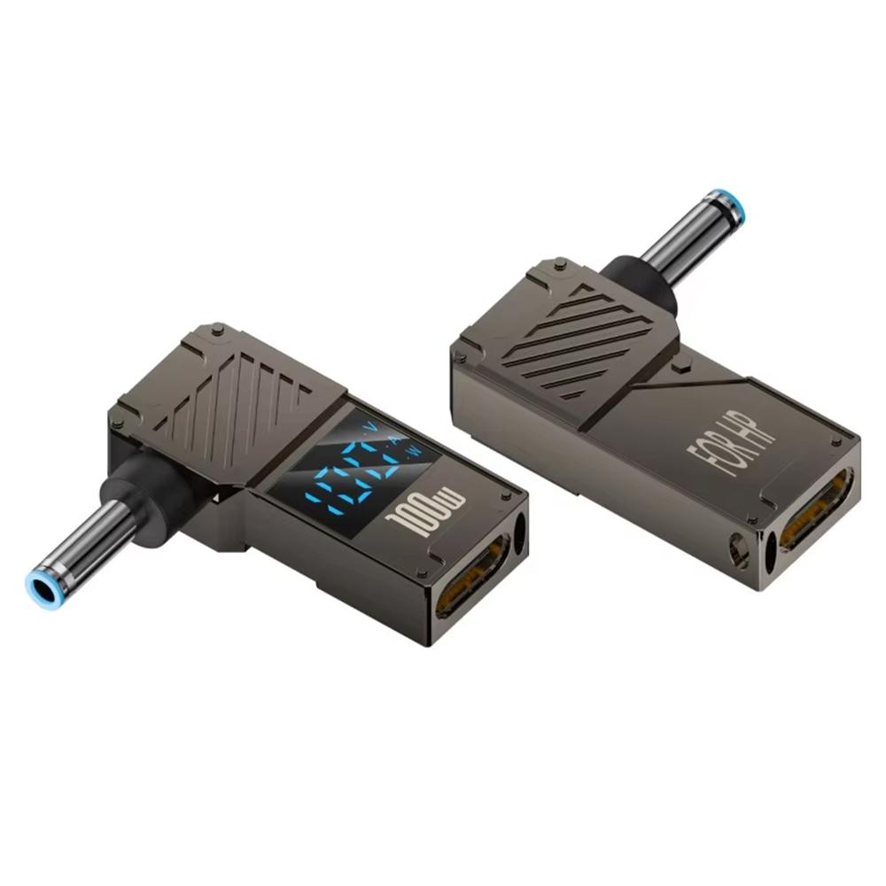 

Для ноутбука HP PD 100 Вт зарядний адаптер Type-C до DC 4.5x3.0 мм цифровий дисплей цинковий сплав конвертер As Shown A