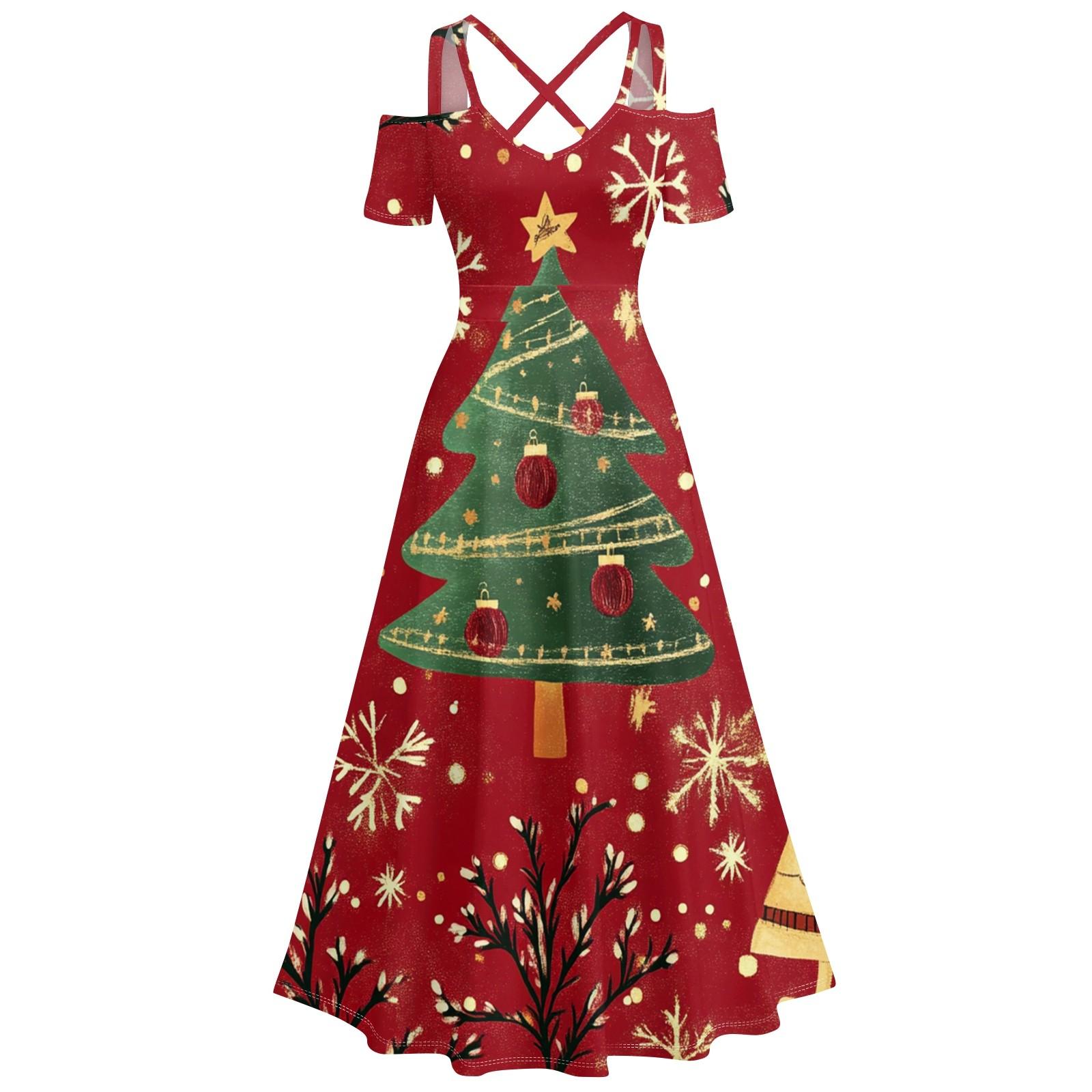 

Жіноча повсякденна та модна сексуальна ретро-сукня на підтяжках з великим розмахом XL червоний