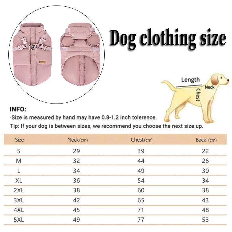 Autumn Winter Pet Coat Clothes Outdoor Dog Jacket with Harness for Small Medium Dogs Thick Warm Pet Cotton-Padded Clothing