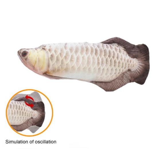 Flopping Fish Cat Toy Rechargeable Soft Stuffed Fish Interactive Chew Toy Realistic Fish Cat