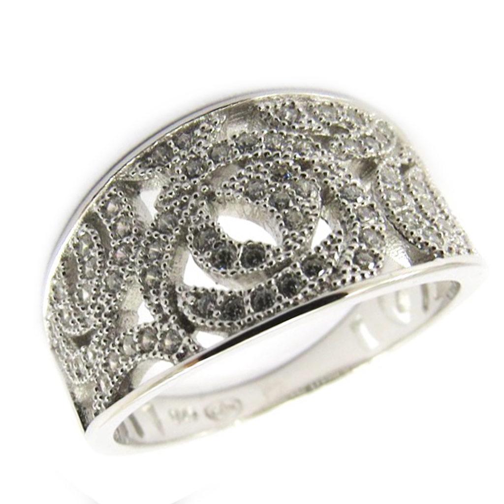 Silver Ring 'Sissi' White Silver (rhodium) - 10 Mm