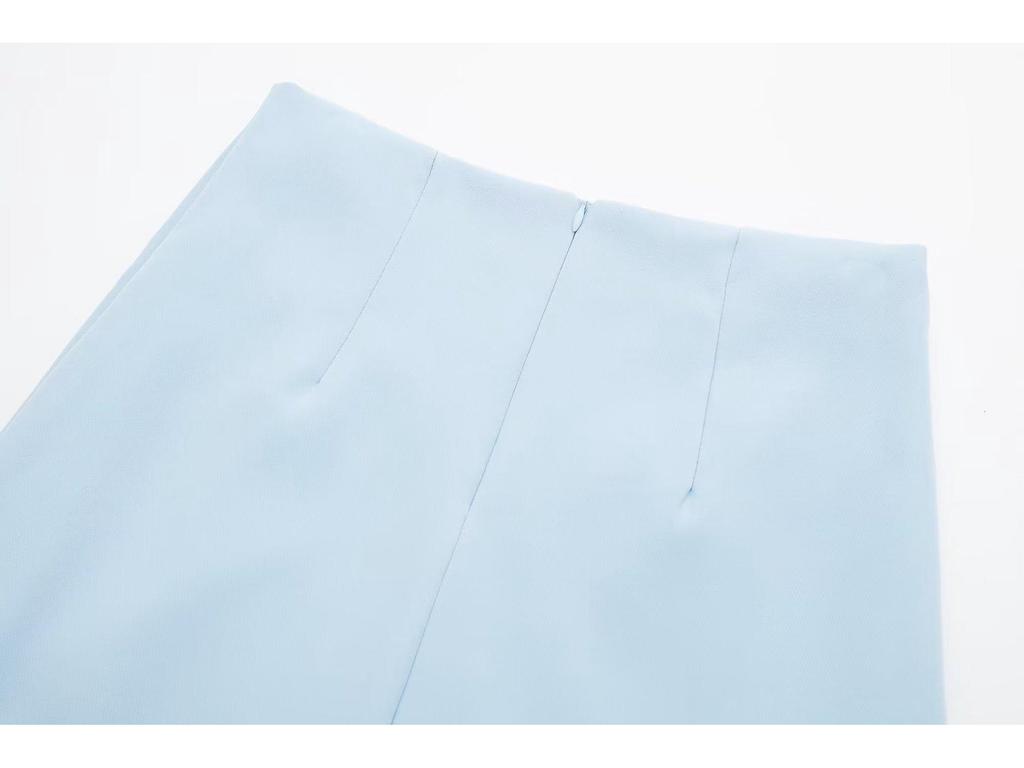 Otoño 2023 Skort de Cintura Alta Multicolor con Abertura en el Bajo para Mujer