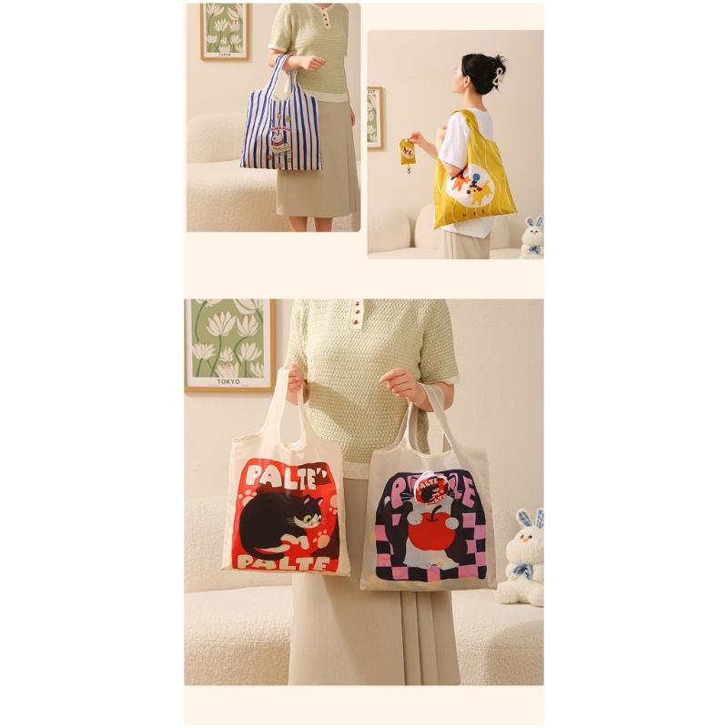 Portable Cartoon Storage Bag Foldable Travel Organizers For Underwear Accessories Multipurpose Polyester Shopping Toted