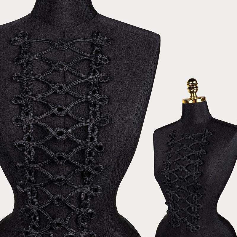 

1pc Polyester Gold Silk Lace Trimming Iron on Patches Appliques For Handmade DIY Dance Costume Suits Lace Decoration as show