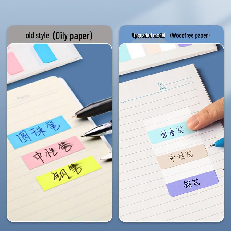 Fluorescent Writable Sticky Index Tabs with Strong Adhesion