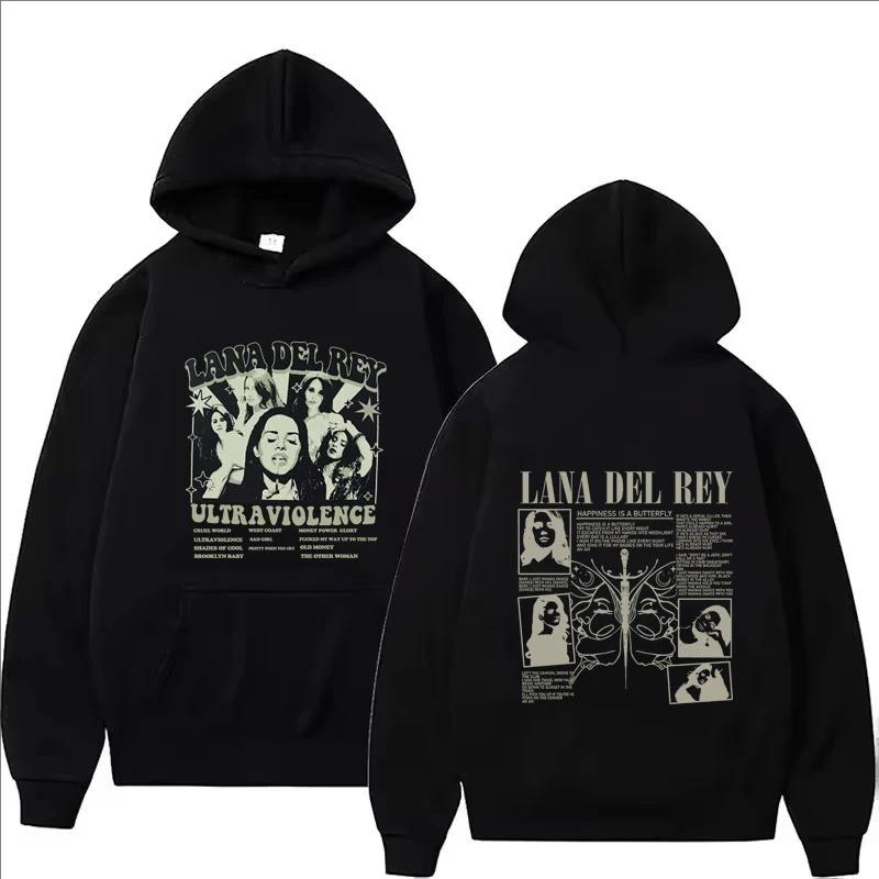 Lana Del Rey Fashion Printed Hip Hop Hoodie Men Autumn Winter Women Casual Vintage Long Sleeve Fleece Pullover Sweatshirts