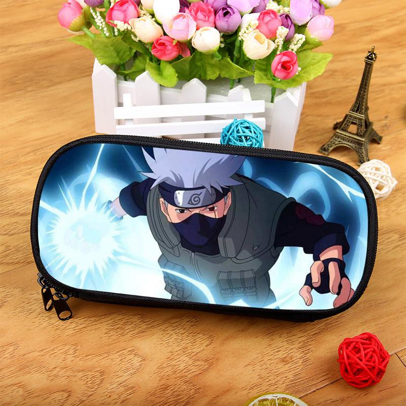Naruto Uchiha Kakashi Large Capacity Nylon Pencil Case For Students And Office Use