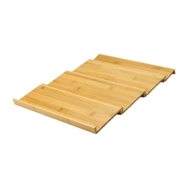 Drawer Spice Tray Shelf in Wood with Expandable Tiers for Kitchen Bottle Sorting, Viewing, and Storage Utility