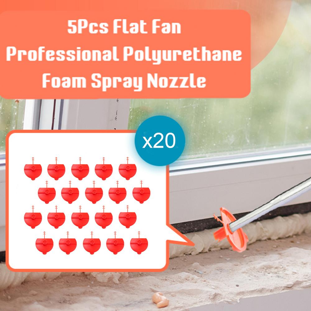 Flat Fan Nozzle Foam Expansion 20 Pieces Caulk Nozzle Foaming Foam Spray Nozzle Sturdy Convenient Foam Expanding Construction