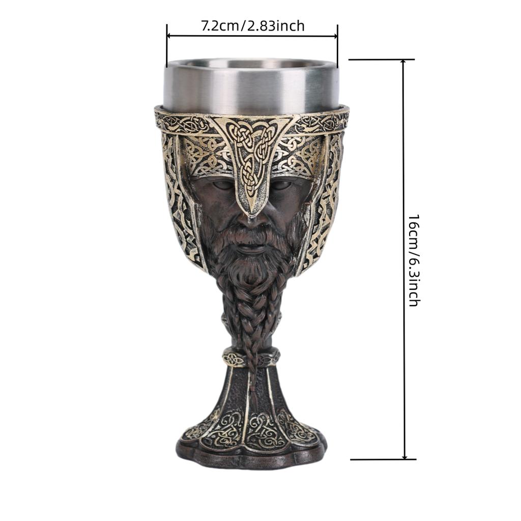 Cross-border medieval retro beer cup resin stainless steel coffee cup creative viking mug bar ornament