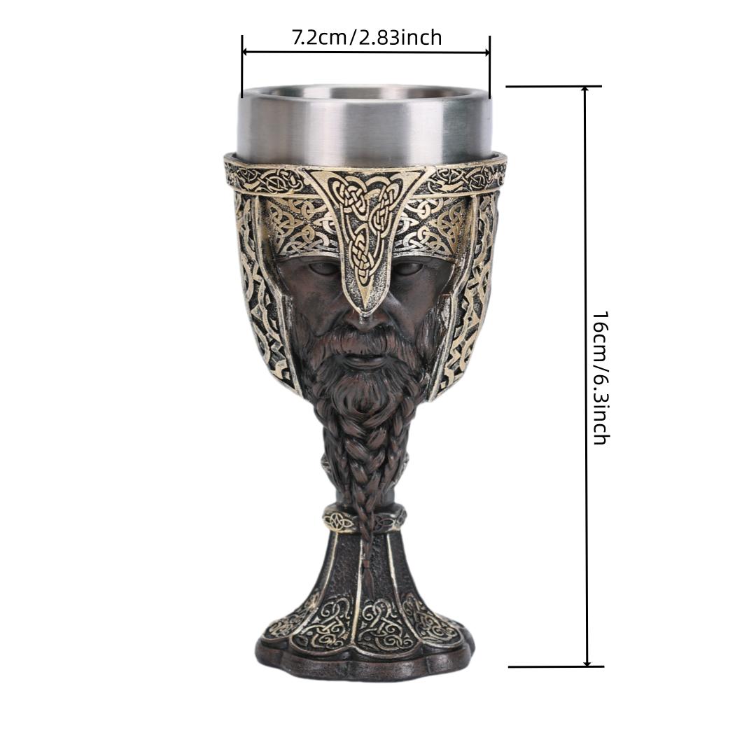 Cross-border medieval retro beer cup resin stainless steel coffee cup creative viking mug bar ornament 200-500ml