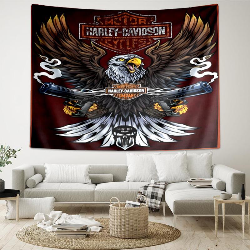 Harley-davidson Motorcycle Artwork Tapestry Room Decoration Wall Hanging for Living Room Bedroom, dormitory, Birthday and Christmas gifts