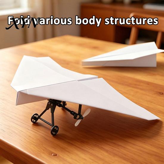 DIY Paper Plane Set RC Airplane Kit, Remote Control Electric Module with Gyro Aircraft Launcher Component Stabilizer, Dual Propellers, for Beginner