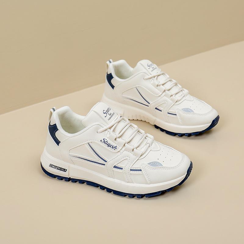 Women's Leather Surface Running Shoes, Spring 2026 - Versatile Casual & Athletic Footwear, Forrest Gump Style, Dad Shoe Design.