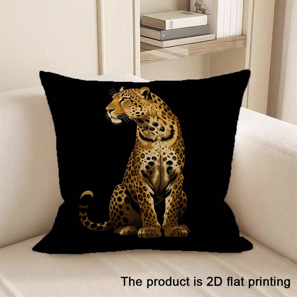 1pc Exquisite 2D Flat-Printed Pillowcases with Various Adorable Animal Designs Sofa Cushion Cover Home Bedroom Room Decoration
