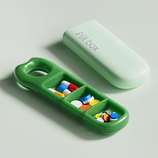 Pillendose Wasserdicht Schnappverschluss 3 Fächer Staubdicht Pillenbehälter Tragbar Handtasche Pillen Organizer