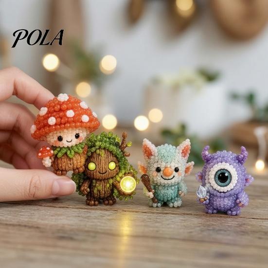 DIY Beading Kit Glowing Fantasy Spirits Bead Kit, 3D Mini Elf Craft Set, Handmade Art Creative Embellishments Ornament with Instruction, Relaxing