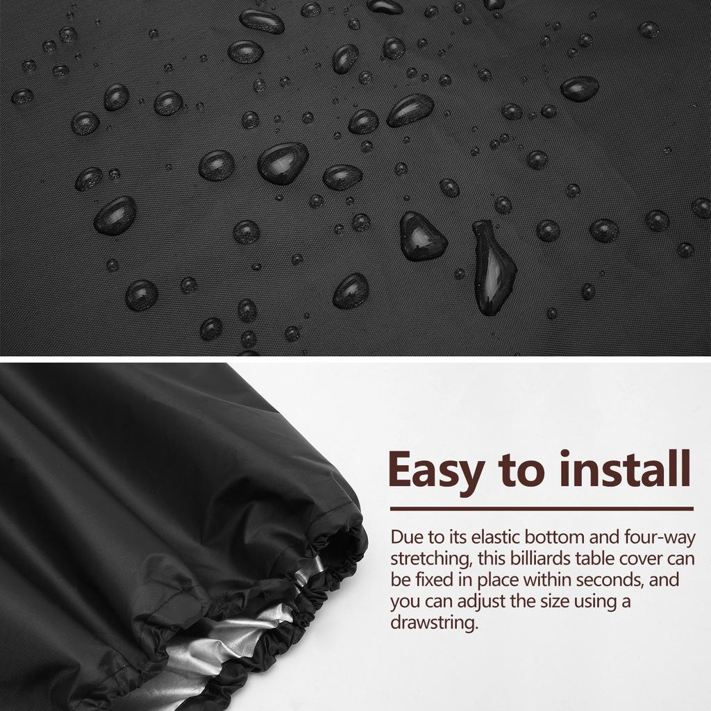 7/8FT Pool Table Dustproof Cover 210D Oxford Cloth Waterproof Billiard Table Protector With Storage Bag Washable Furniture Cover