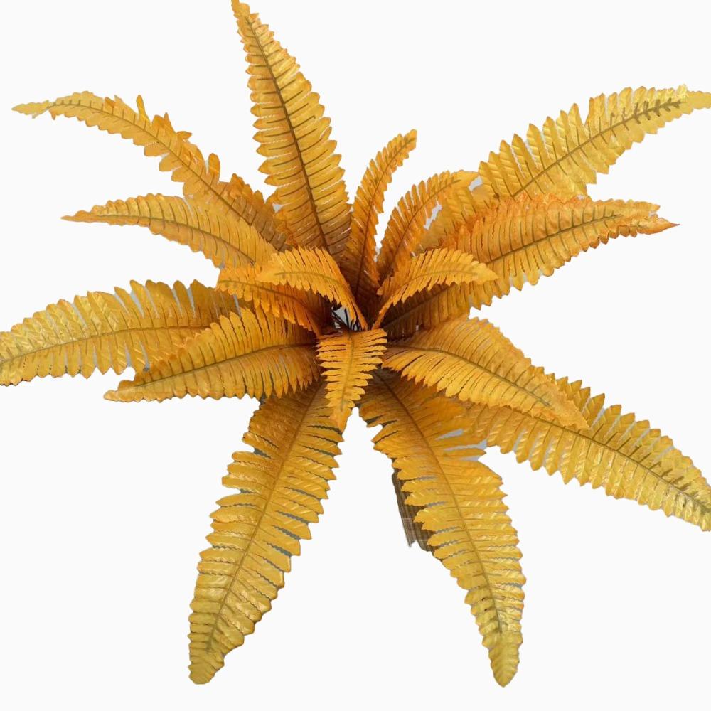 Lifelike Fake Fern Plants 18 Leaves Boston Fern Leaves Practical Artificial Palm Tree Office Decor жёлтый