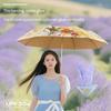 French Oil Painting Three-Fold Small Gold Hook Parasol Protection Against Ultraviolet Women'S Rainy Umbrella Sun Umbrella Small