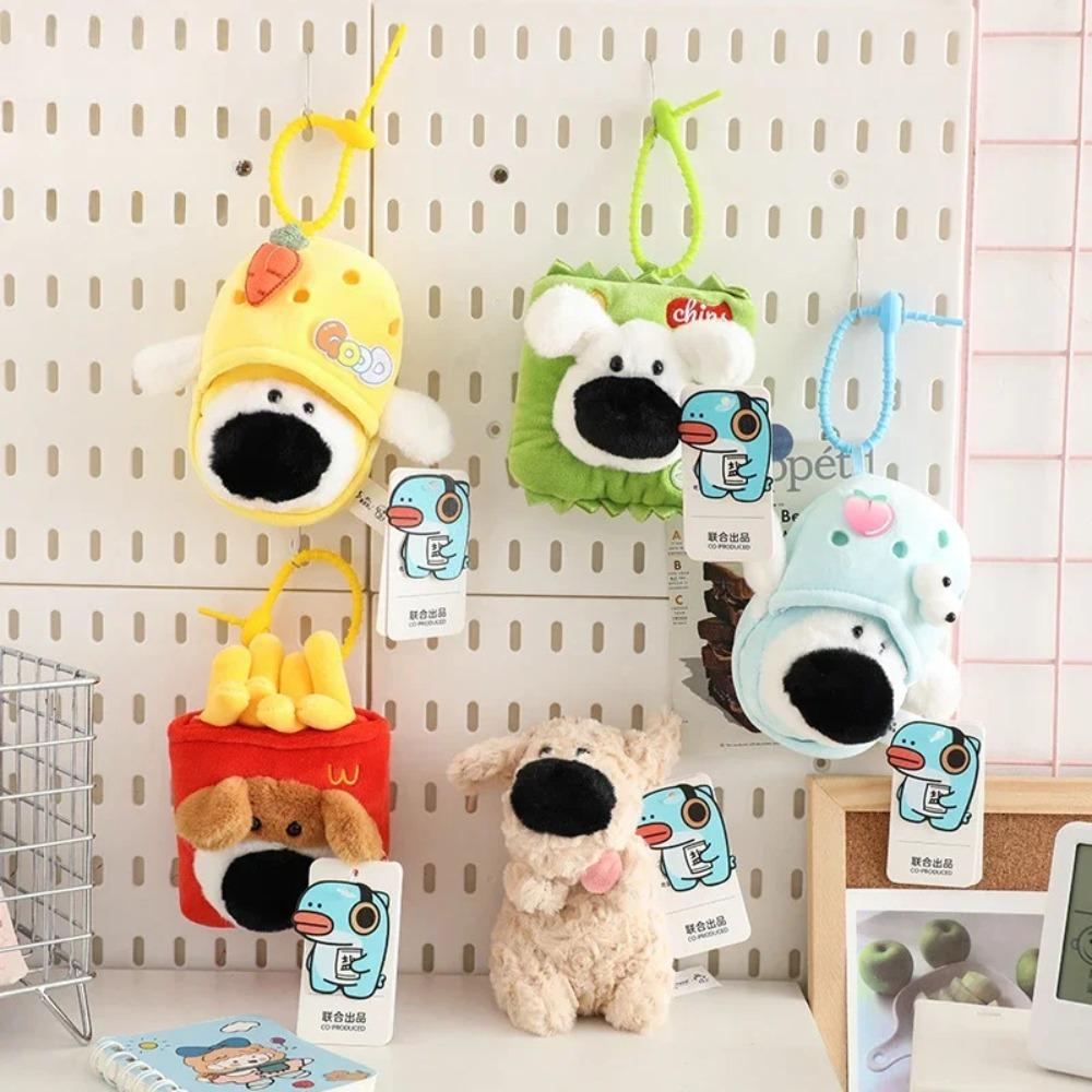 

Cartoon Big Nose Dog Plush Doll Pendant Colorful Slippers Cave Slippers Dog Keychain Backpack