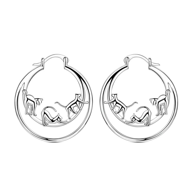 Original 925 Silver Earrings Sparkling Minimalist Heart Hoop Earrings For Women Female Party Fine Earring Jewelry Gifts