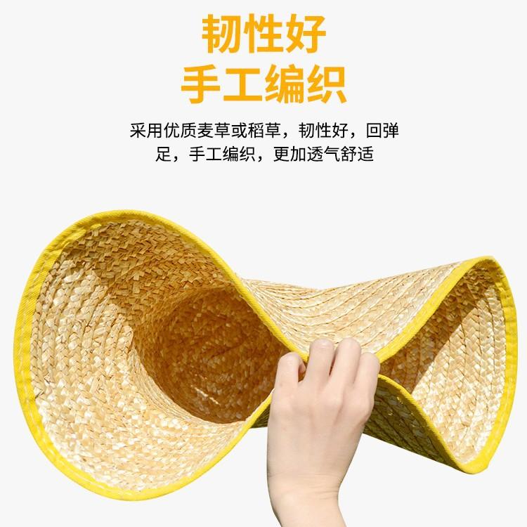 Cappello di Paglia di Grano a Tesa Larga UPF50+ Protezione Solare per Attività all'Aperto Agricoltura Giardinaggio Edilizia Cappello Solare Estivo per Uomo Donna